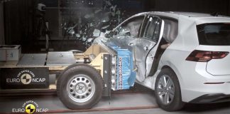 VW πίσω πόρτα του Golf σε crash test